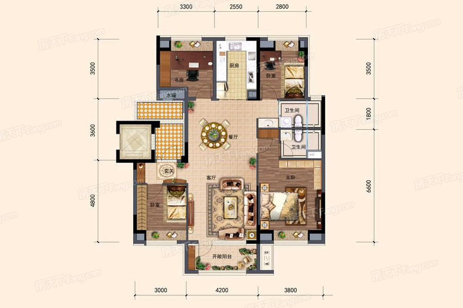 碧桂园银亿大城印象136㎡户型图