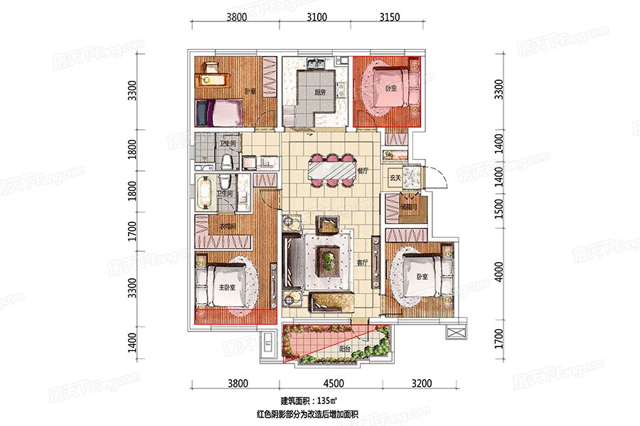 万科翡翠公园135㎡户型图