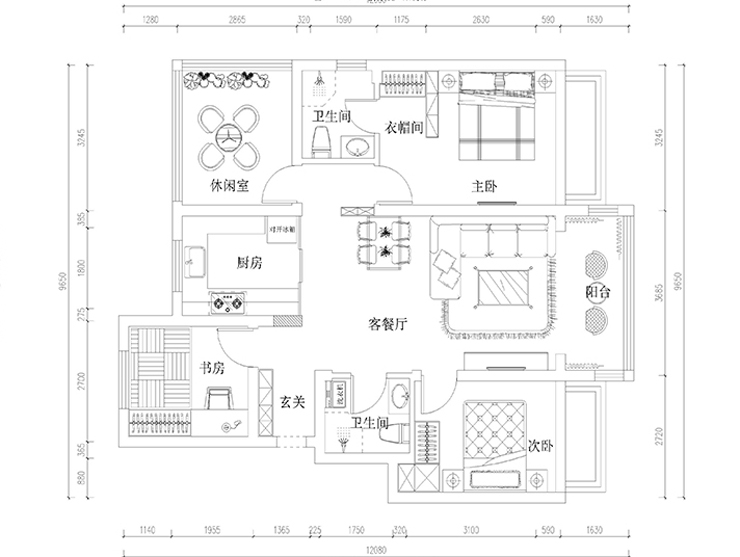 金辉优步湖畔-100平米-简美风格-平面布置图.jpg